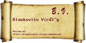 Blaskovits Virág névjegykártya