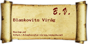Blaskovits Virág névjegykártya
